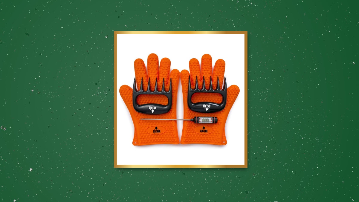orange BBQ gloves