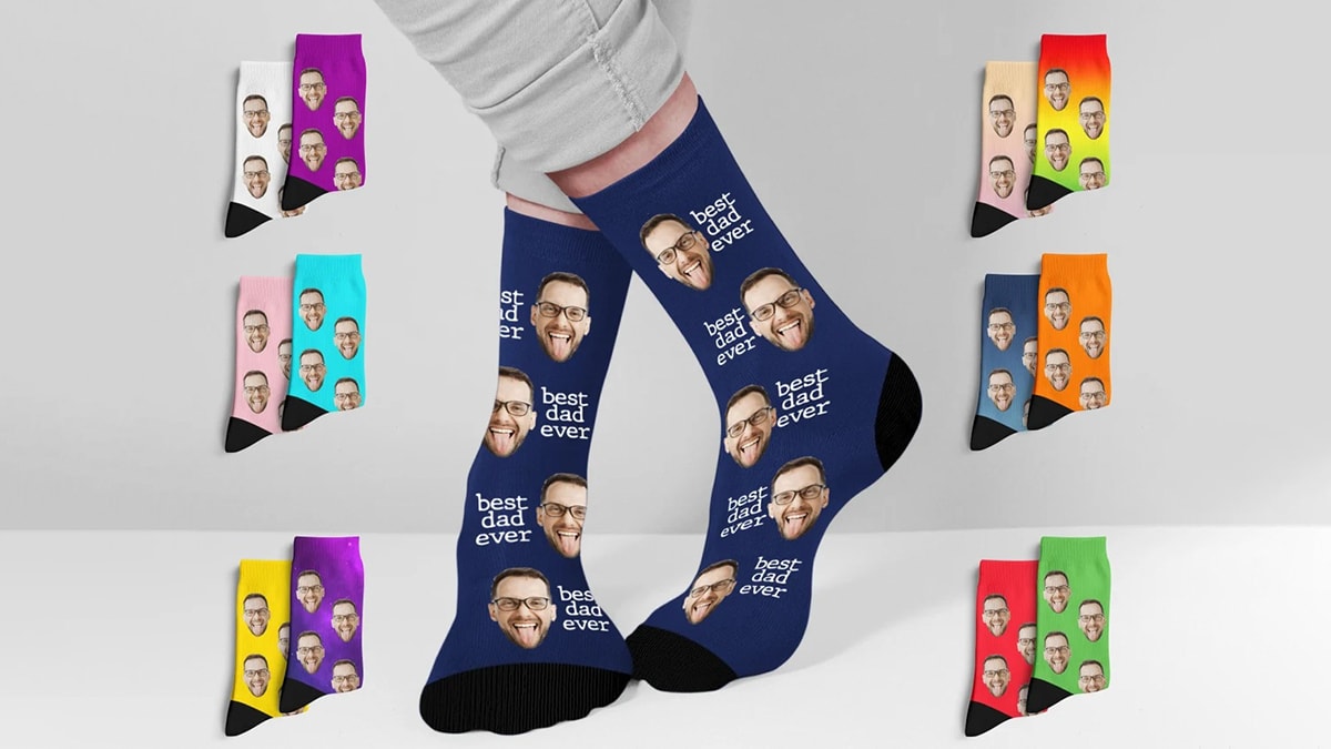 a dozen of custom face socks 