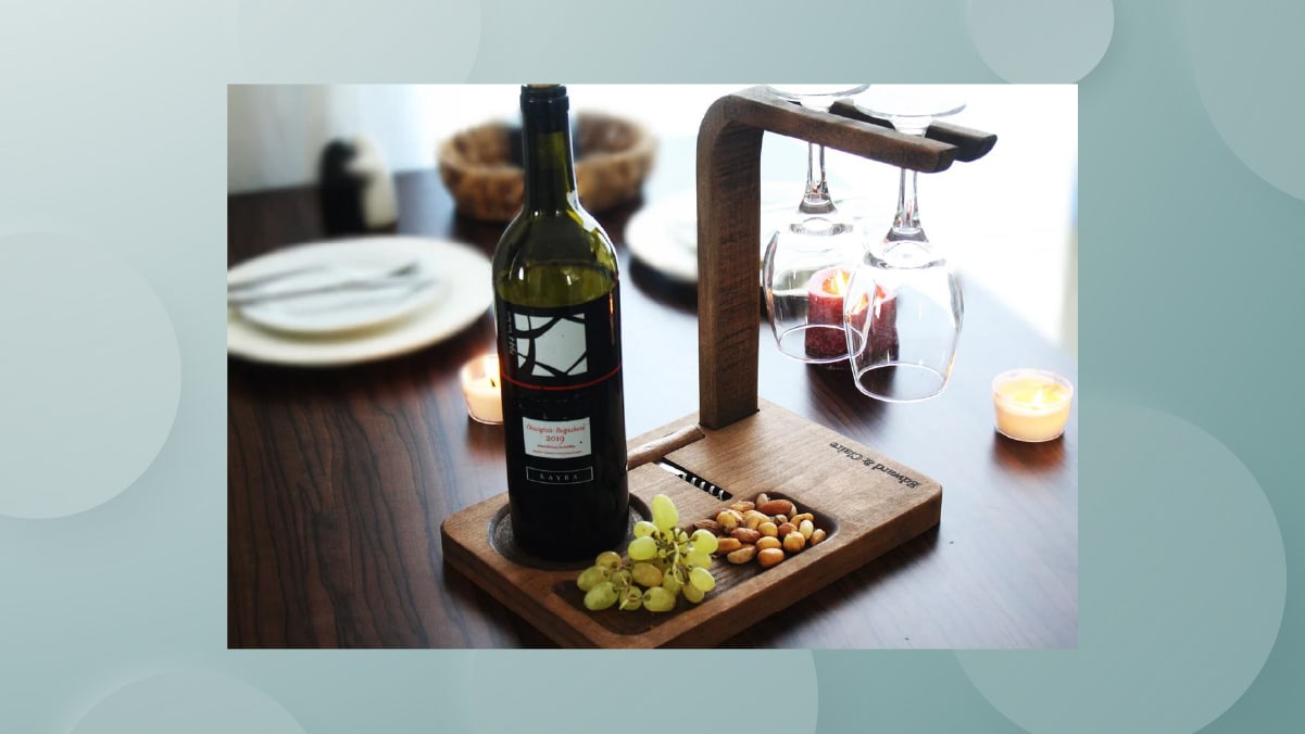 a customized wine stand. 