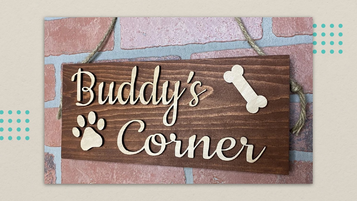 a customized dog name sign