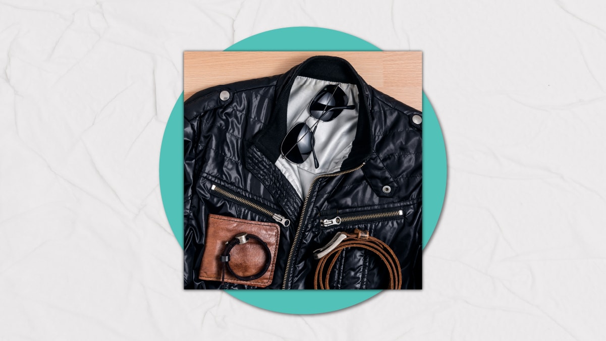 a foldable leather jacket