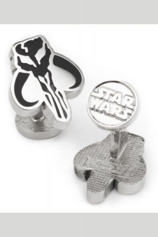 a pair of Mandalorian cufflinks as one of the most unique gift ideas for him for Christmas