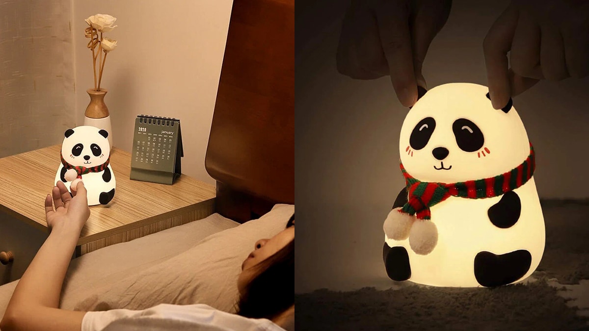 a Panda touch silicon lamp