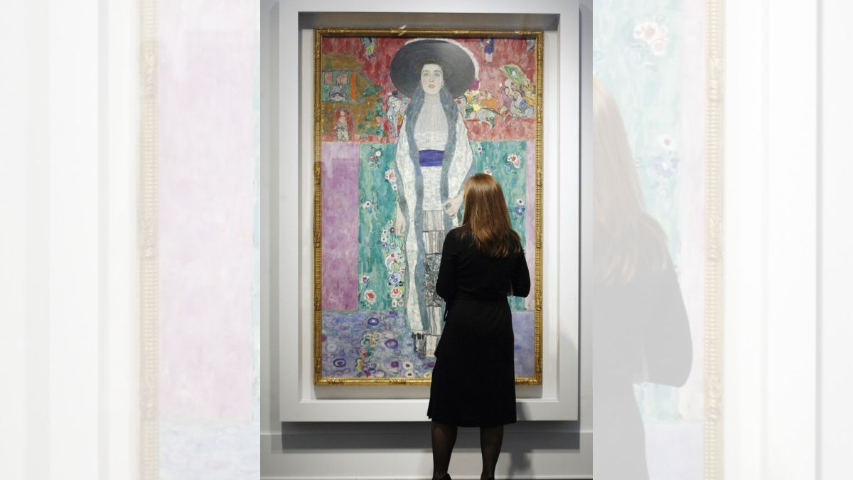 Portrait of Adele Bloch-Bauer II by Gustav Klimt shown as one of the most expensive paintings to ever be auctioned 