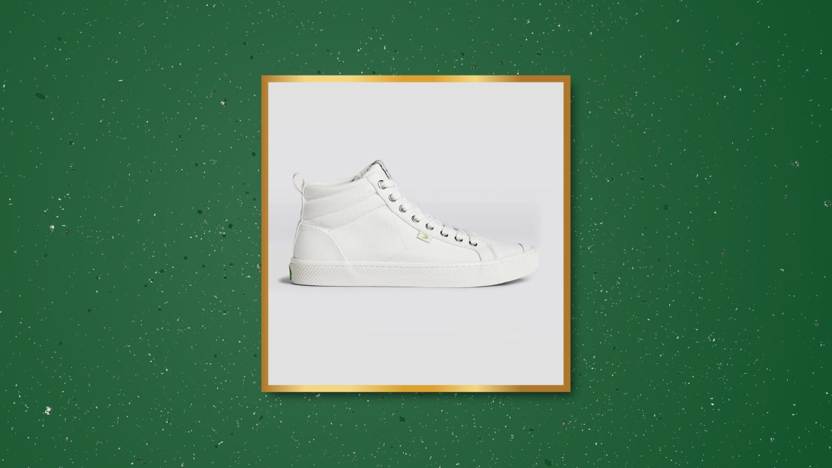a white canvas shoe