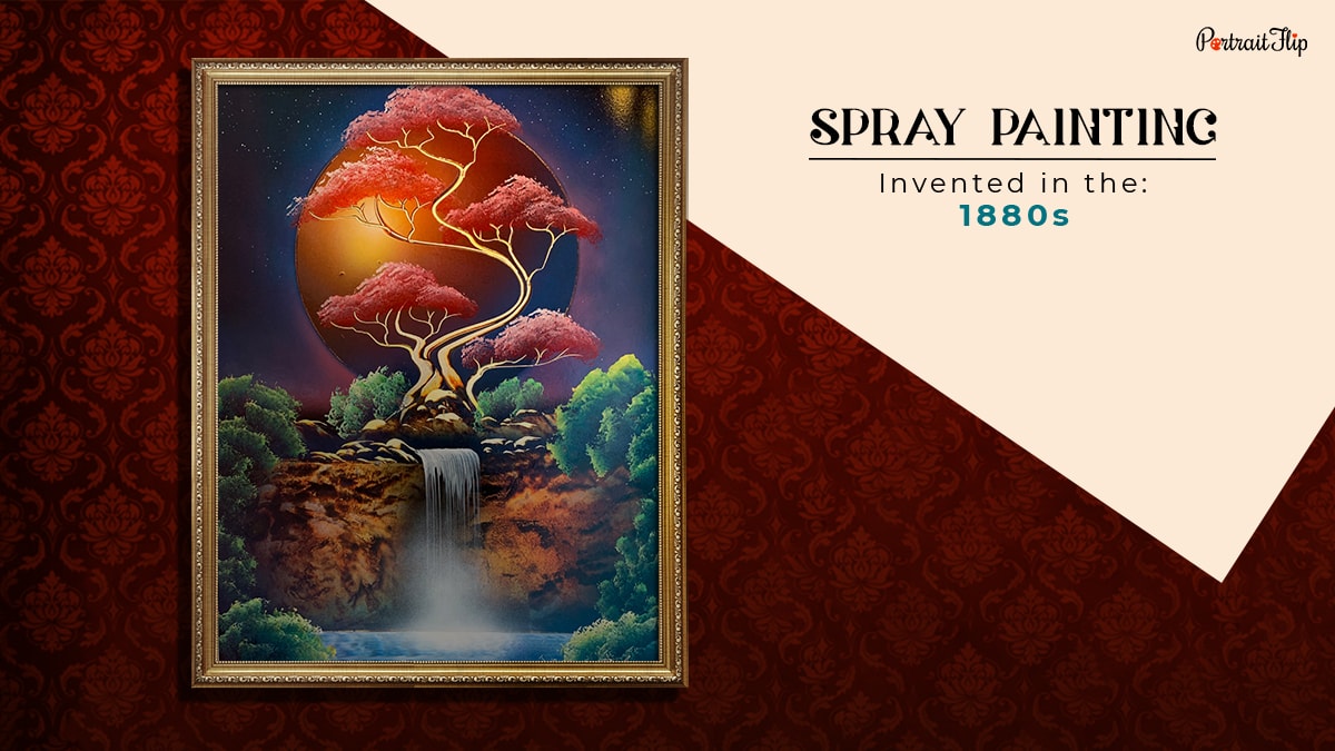 spray painting technique that was invented in the 1880s shown as one of painting techniques in the all types of paintings, styles, and techniques blog
