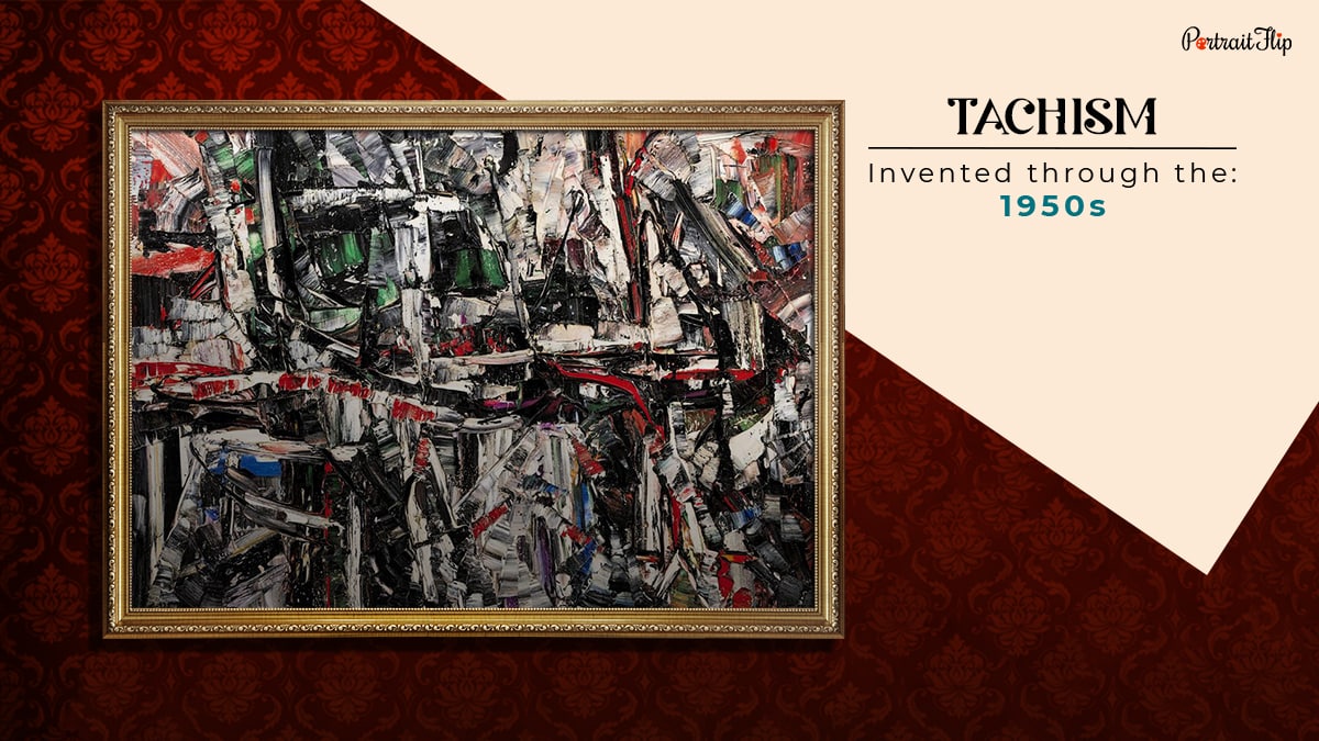 tachism painting technique that was invented through the 1950s shown as one of painting techniques in the all types of paintings, styles, and techniques blog