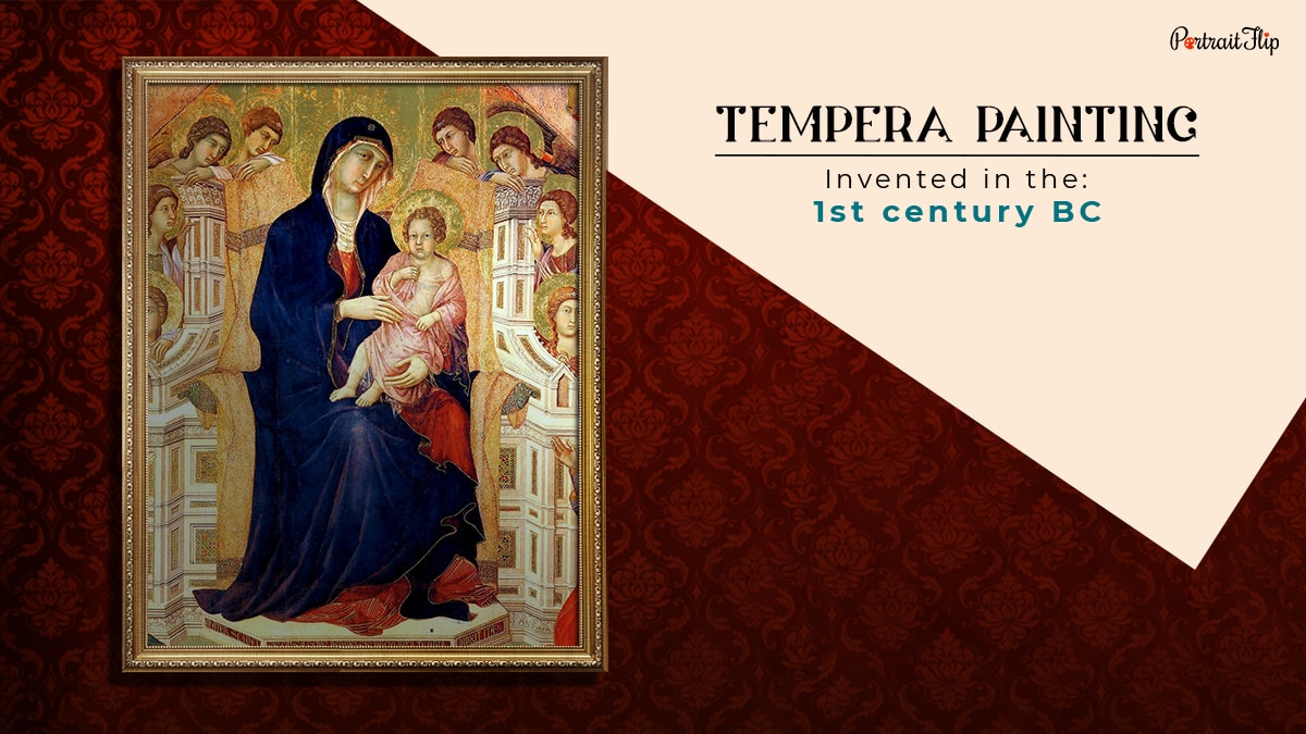 tempera painting technique that was invented in the 1st century BC shown as one of painting techniques in the all types of paintings, styles, and techniques blog