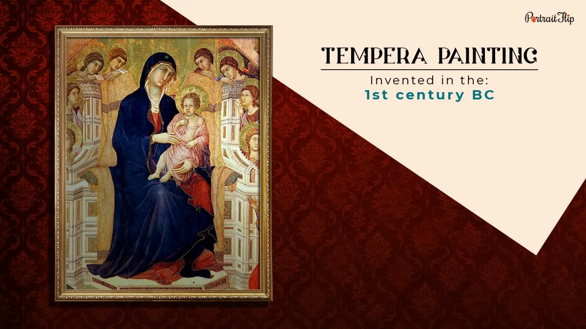 tempera painting technique that was invented in the 1st century BC shown as one of painting techniques in the all types of paintings, styles, and techniques blog