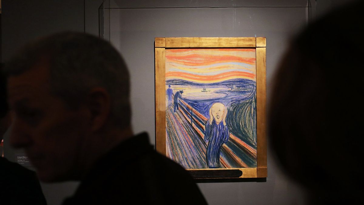 The Scream by Edvard Munch shown as one of the most expensive paintings to ever be auctioned 