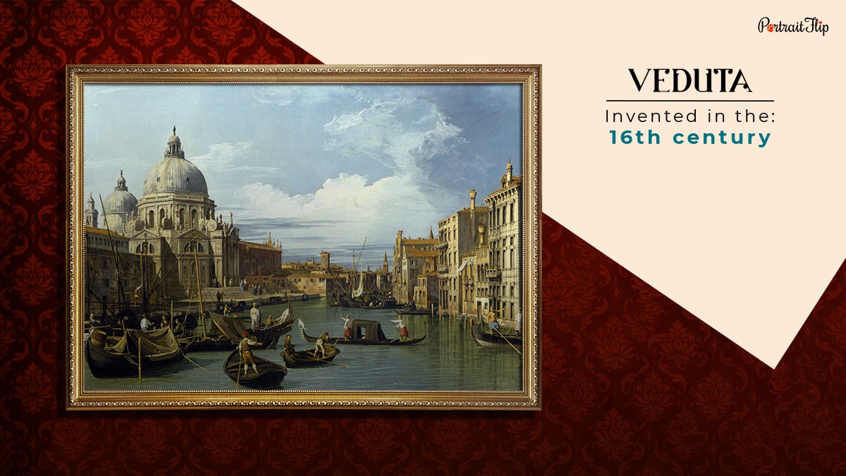 veduta painting technique that was invented in the 16th century shown as one of painting techniques in the all types of paintings, styles, and techniques blog