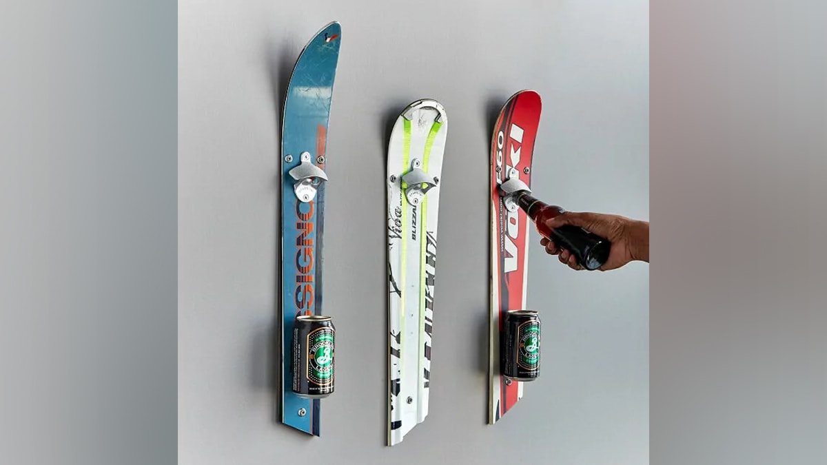wall mounted ski bottle opener
