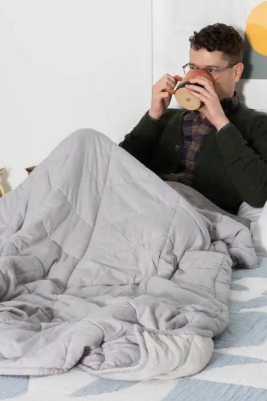 a weighted blanket as one of the most unique gift ideas for him for Christmas