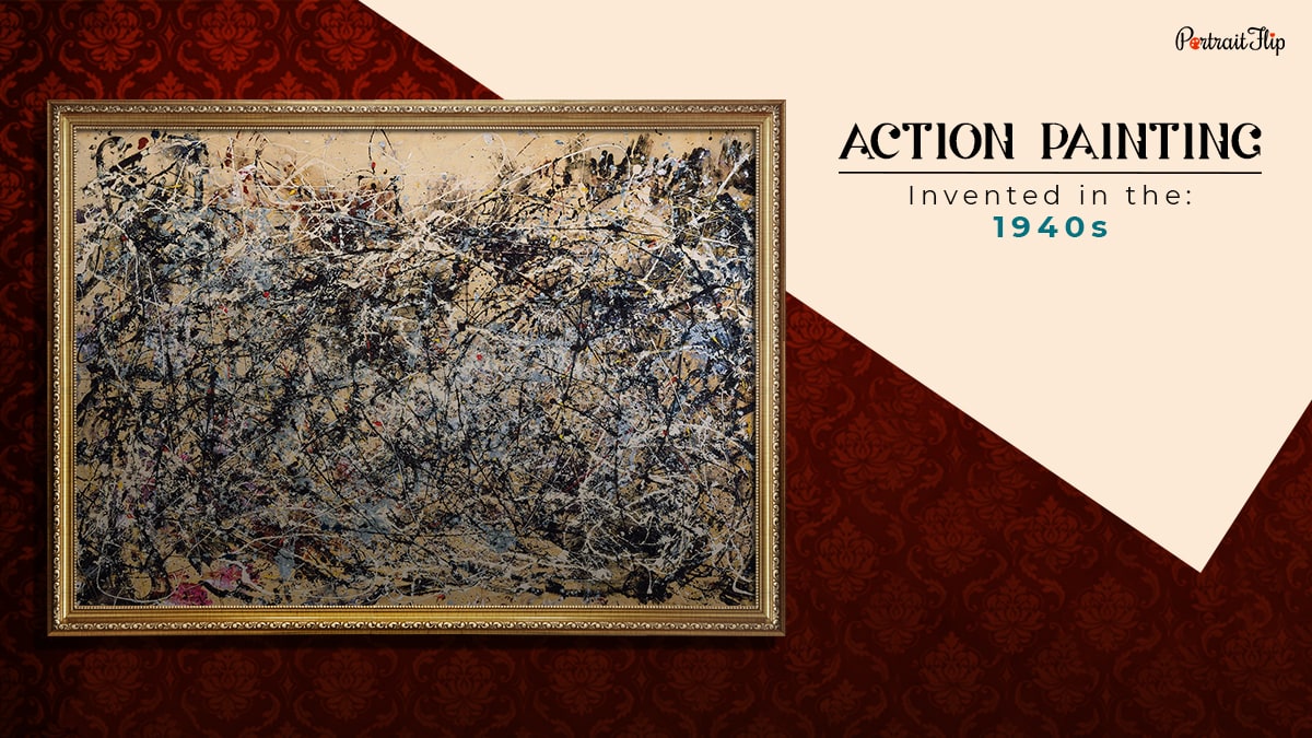 action painting technique that was invented in the 1940s shown as one of painting techniques in the all types of paintings, styles, and techniques blog