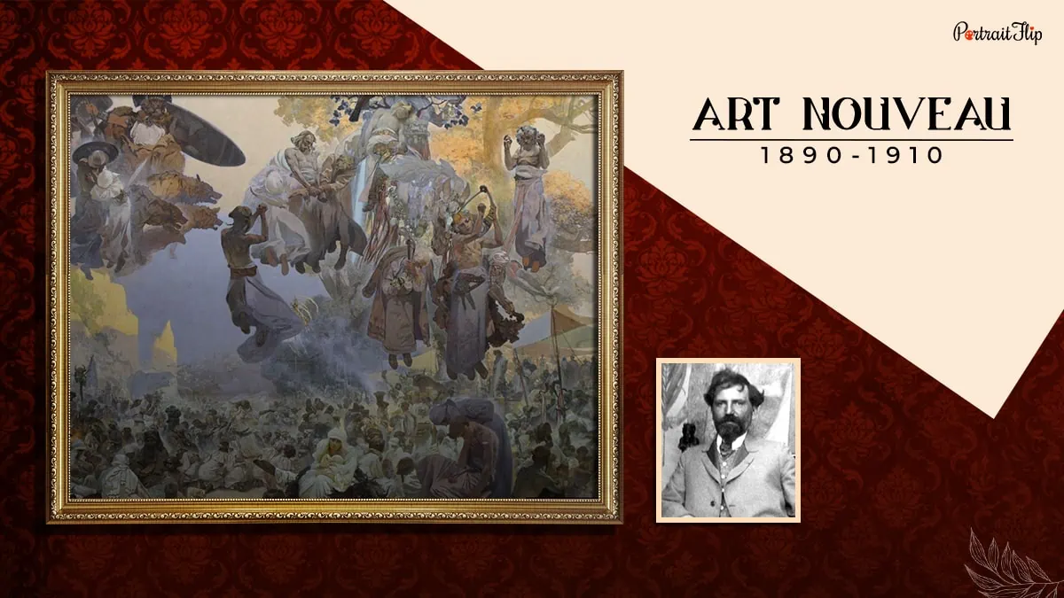 a painting painted during the art nouveau period that shows one of the types of art styles