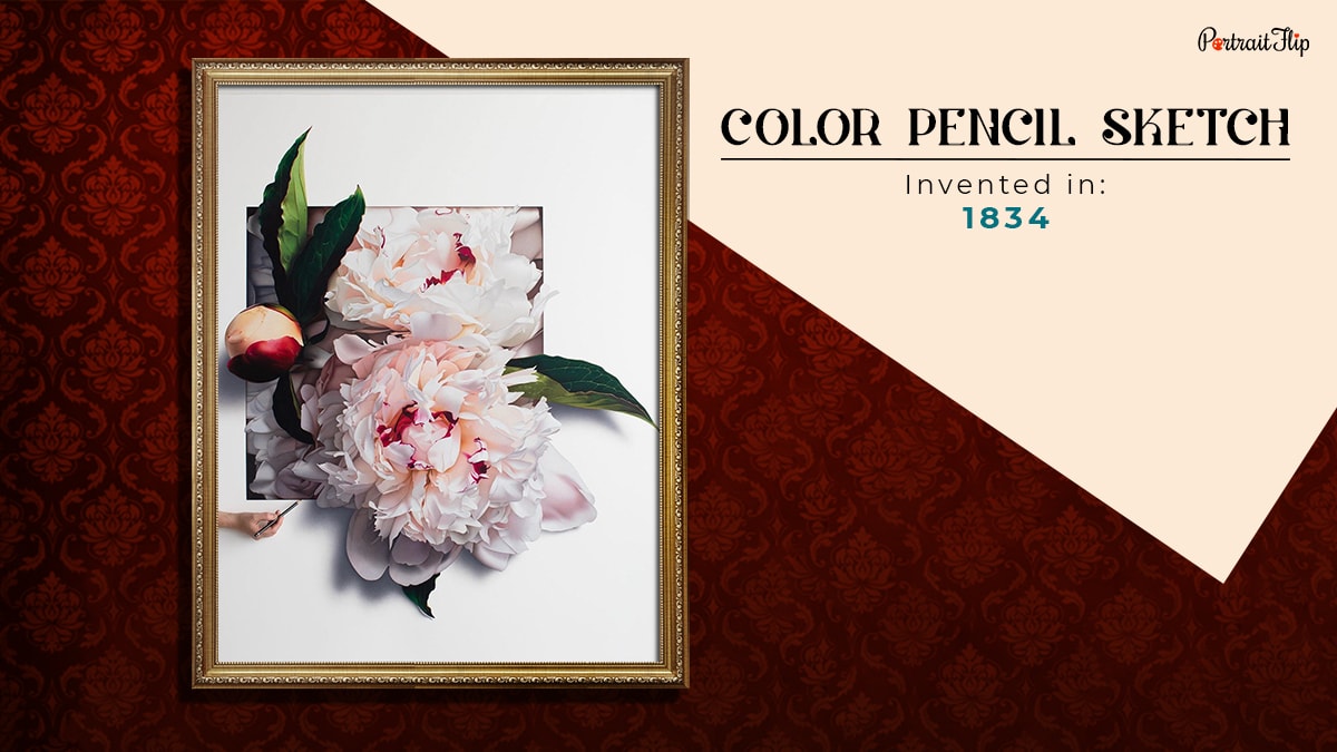 color pencil painting technique that was invented in the 1834 shown as one of painting techniques in the all types of paintings, styles, and techniques blog