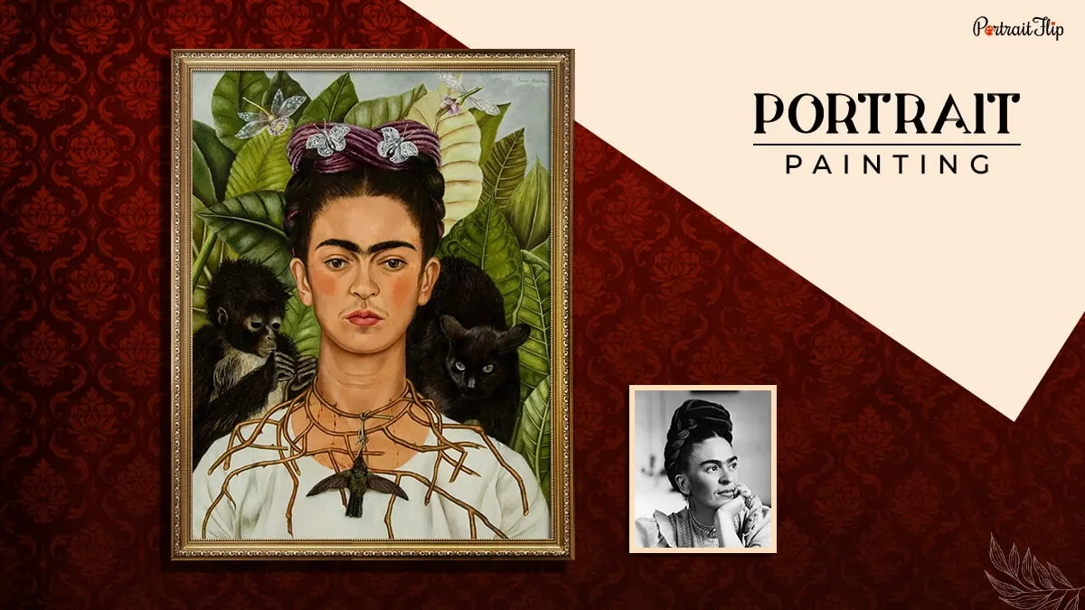 portrait painting shown as one of the types of paintings