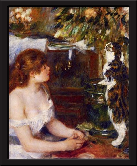 Girl and cat by Renoir