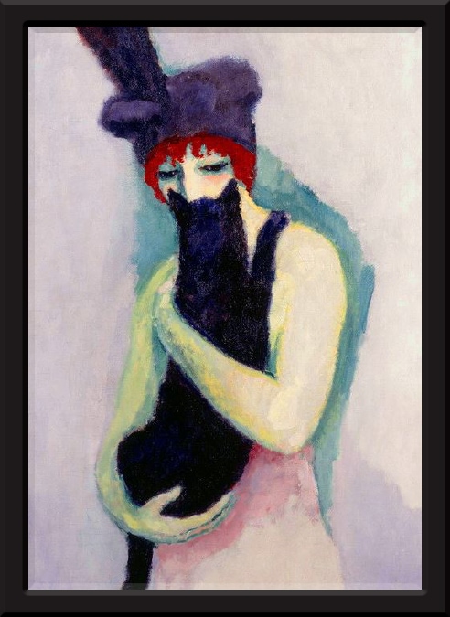 Woman with cat famous cat painting