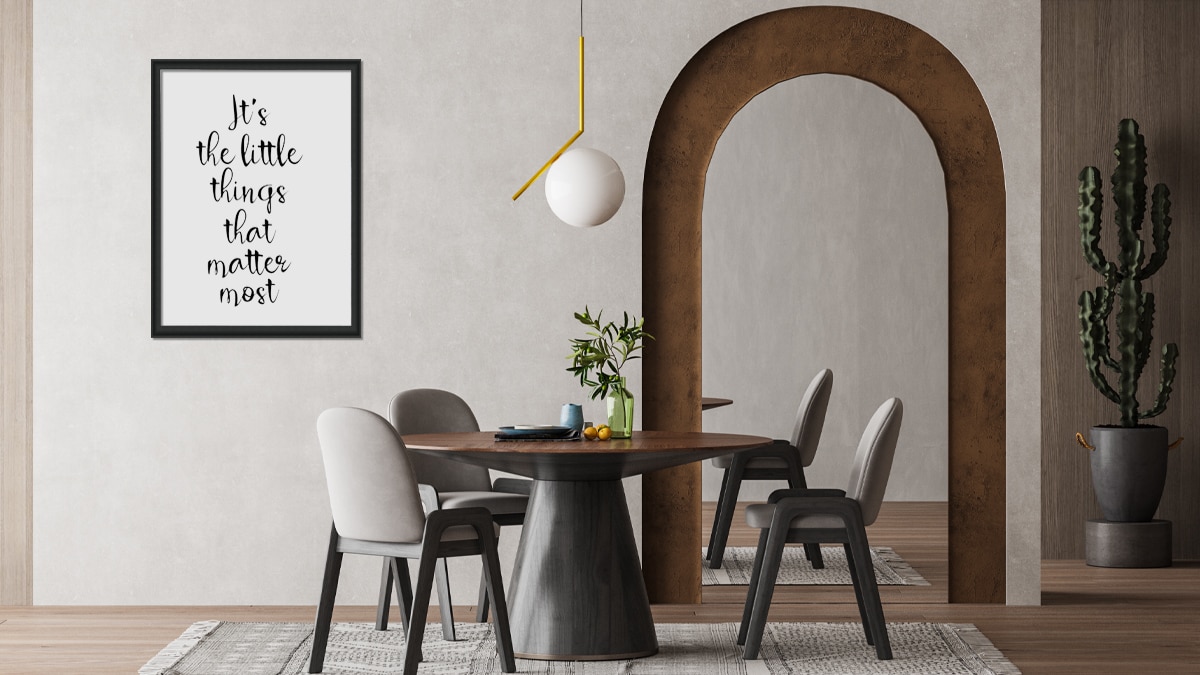 A Portrait Of Quote on the dining room wall