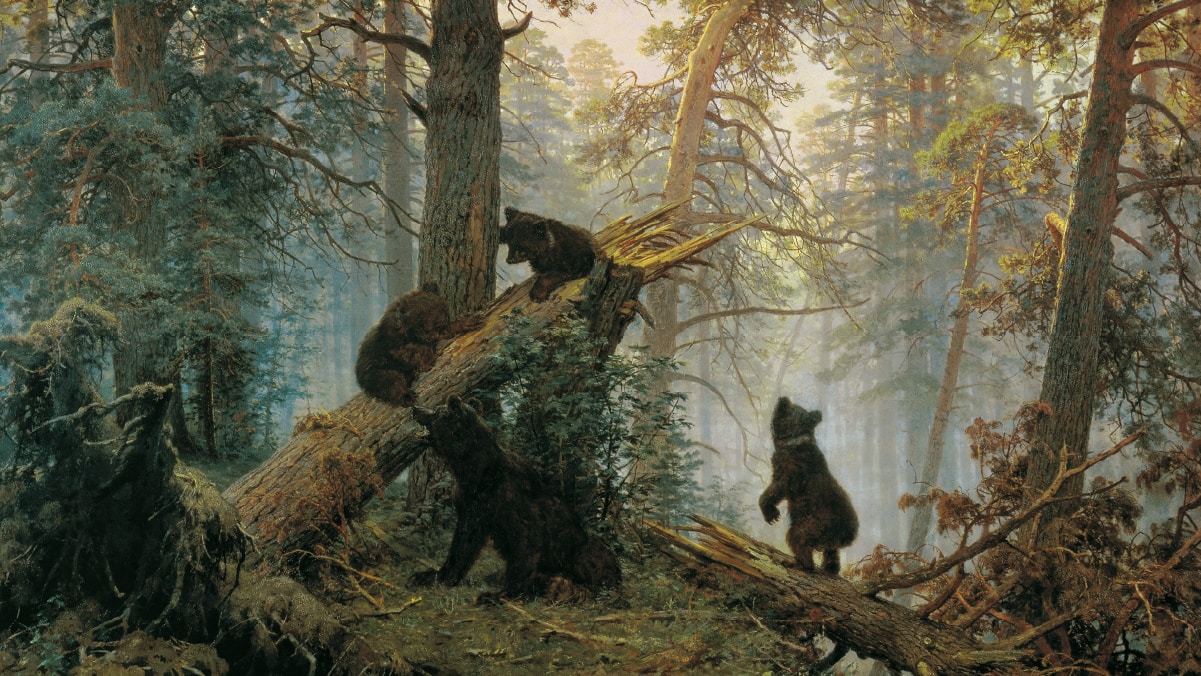 The Morning in a Pine Forest by Ivan Shishkin and Konstantin Savitsky