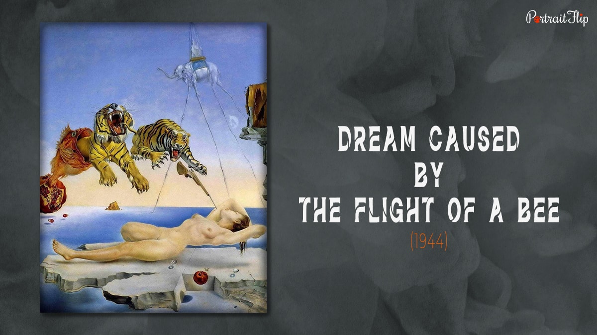 Portray of one of the famous painting "Dream Caused By The Flight Of A Bee" (1944) by Salvador Dali