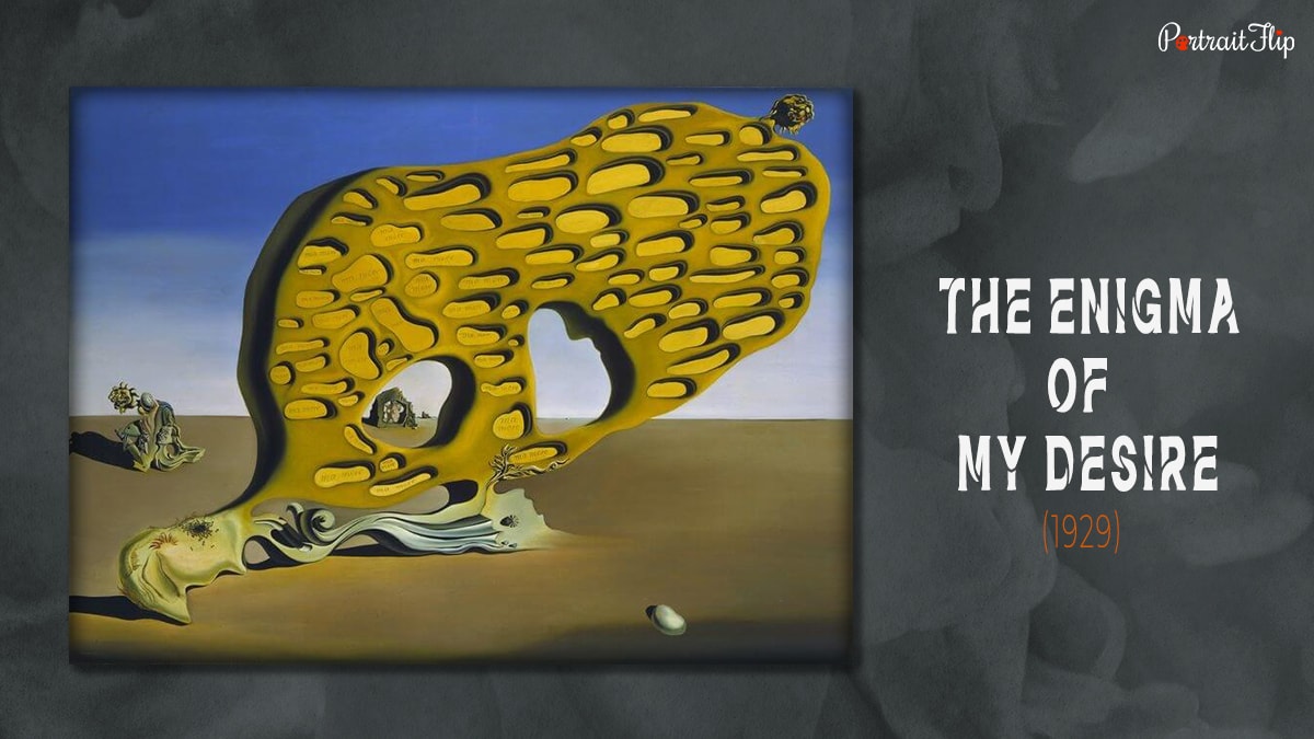 Portray of one of the famous painting "The Enigma of My Desire" (1929) by Salvador Dali