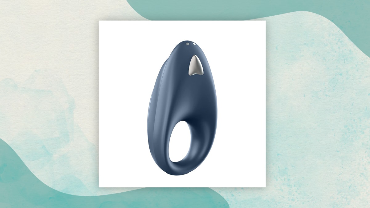 A dark blue colored gadget with a circular opening in the bottom and a button on the top in a white background as one of the best gifts for long distance relationships.