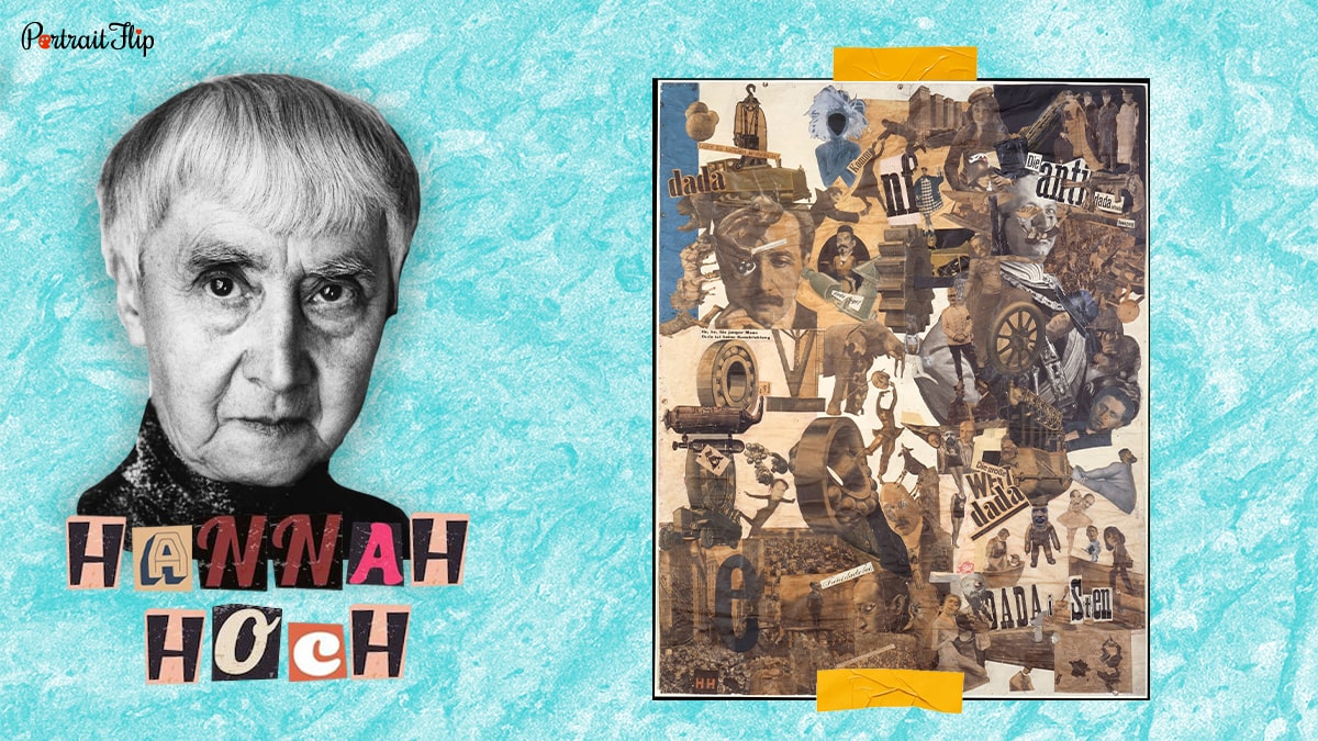 Hannah Hoch and her famous Dada work, Cut with the Kitchen Knife Through the Last Weimar Beer-Belly Cultural Epoch in Germany, 1919