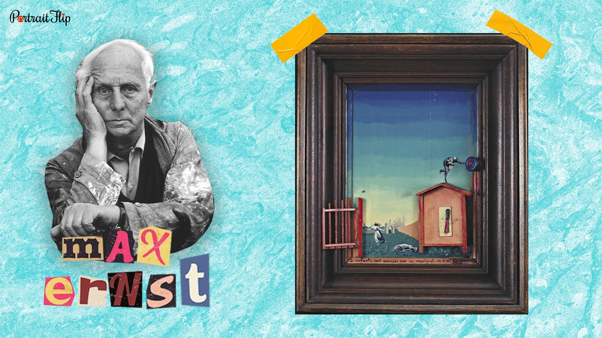 Max Ernst and his famous Dada work, "Two Children Are Threatened by a Nightingale," 1924