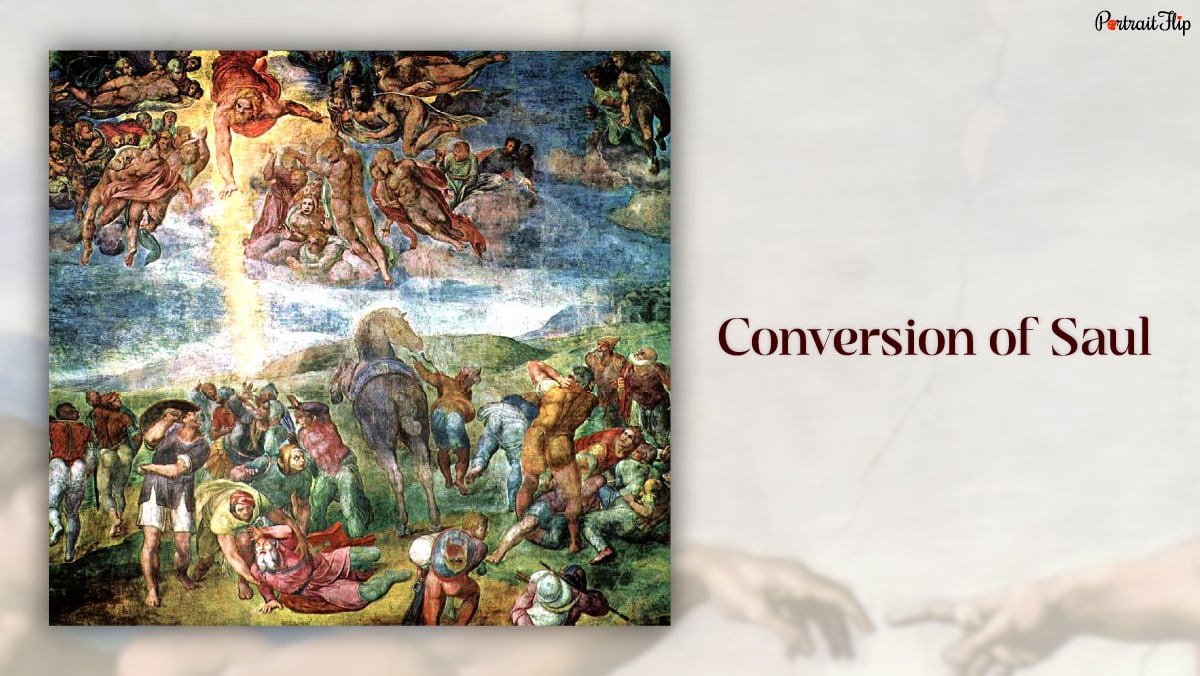 Portrait of one of the famous paintings "Conversion of Saul" by Michelangelo.