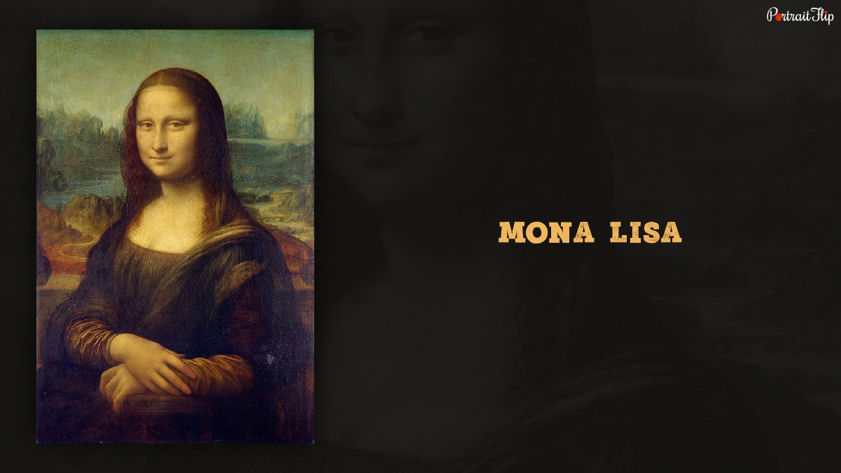 Portrait of one of the famous paintings "Mona Lisa" by Leonardo da Vinci
