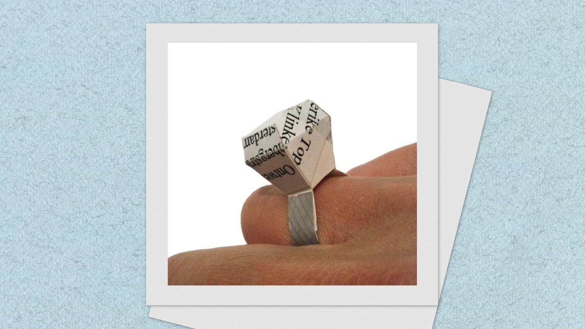 Paper rose ring is a cute paper anniversary gift