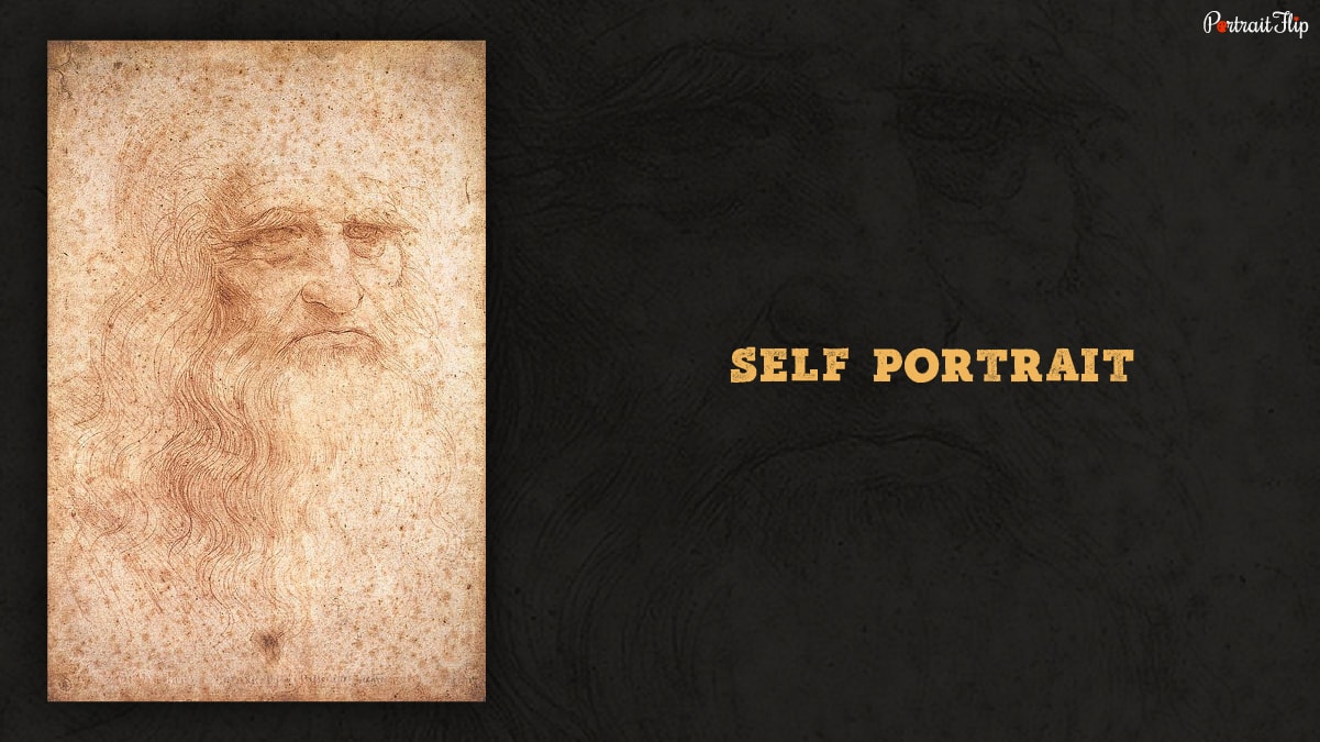 Portrait of one of the famous paintings "Self Portrait" by Leonardo da Vinci