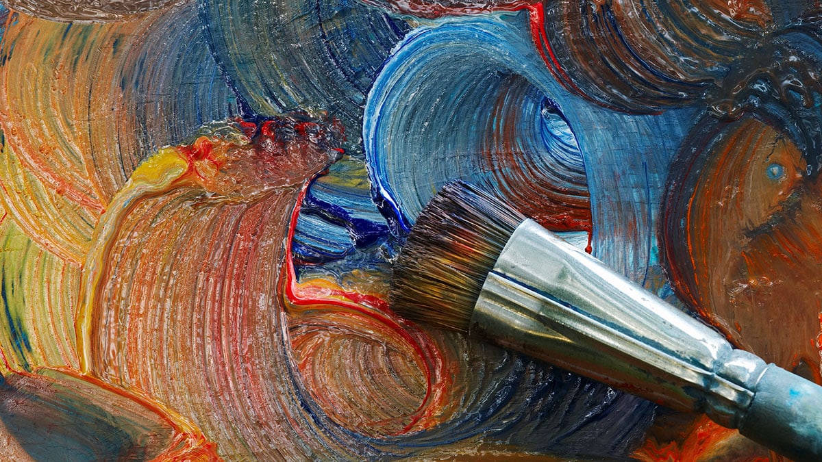Texture of oil paints and acrylic paints