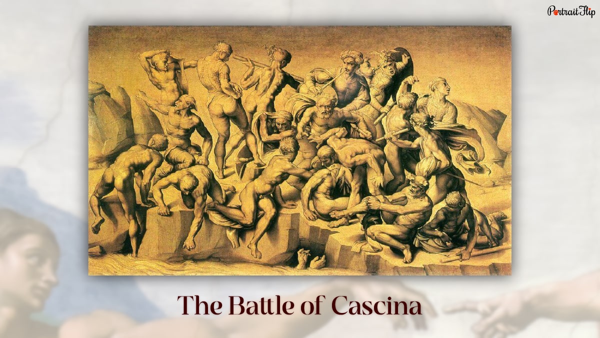 Portrait of one of the famous paintings "The Battle of Cascina" by Michelangelo.