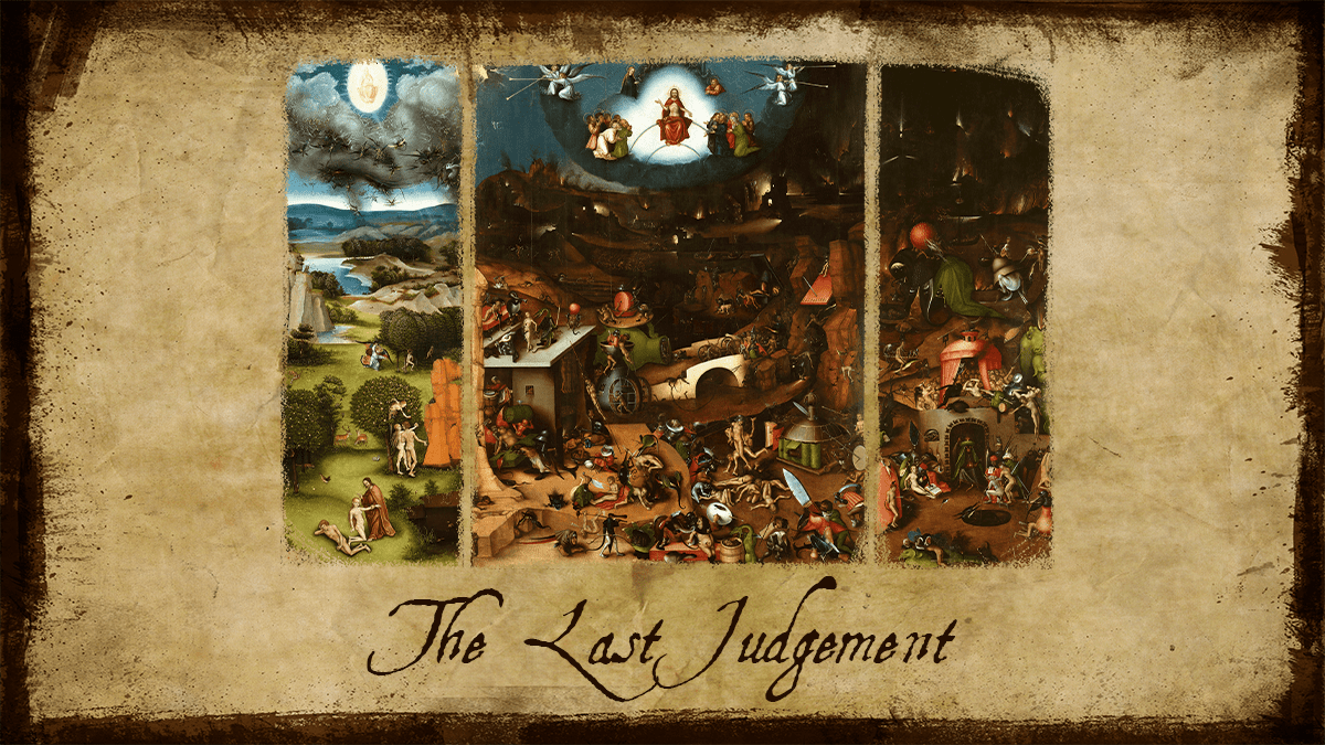 Portrait of one of the famous paintings by Hieronymus Bosch, "The Last Judgement"