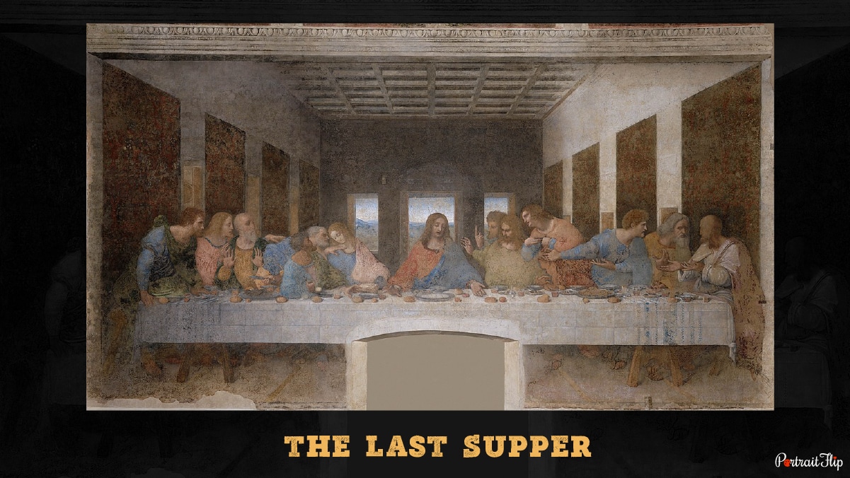 Portrait of one of the famous paintings "The Last Supper" by Leonardo da Vinci
