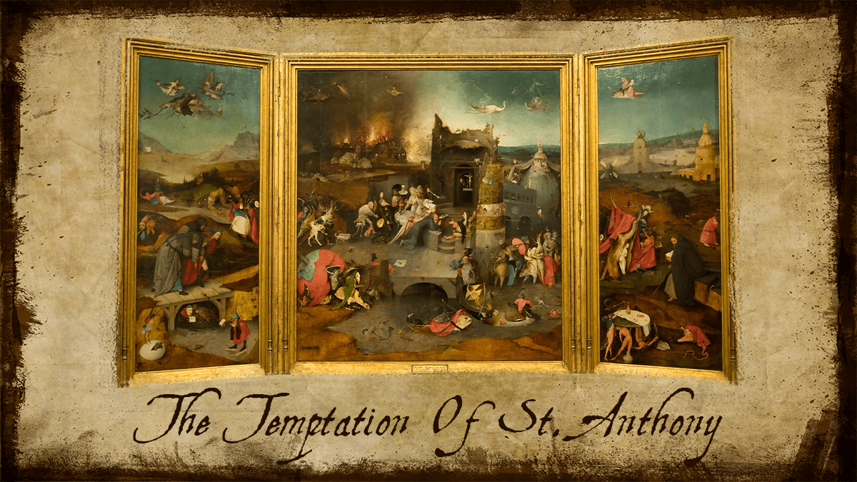 Portrait of one of the famous paintings by Hieronymus Bosch, " The Temptation of St. Anthony"