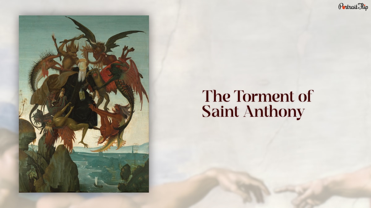 Portrait of one of the famous paintings "The Torment of Saint Anthony" by Michelangelo.