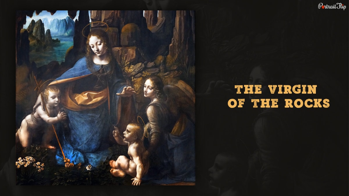 Portrait of one of the famous paintings "The Virgin Of The Rocks" by Leonardo da Vinci.