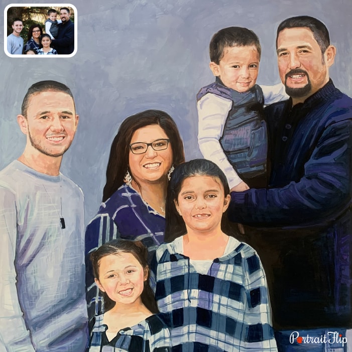 family pastel painting