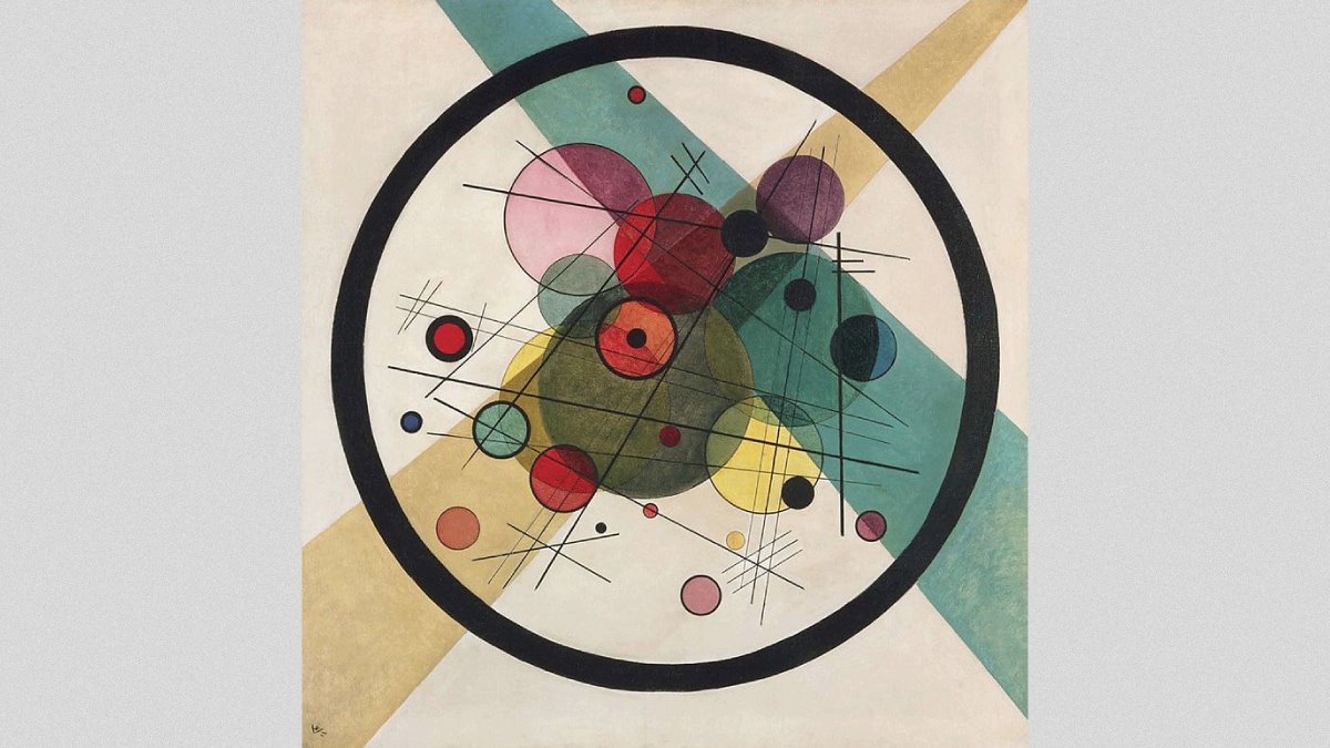 Circles in a Circle is a beautiful artwork by Kandinsky. 