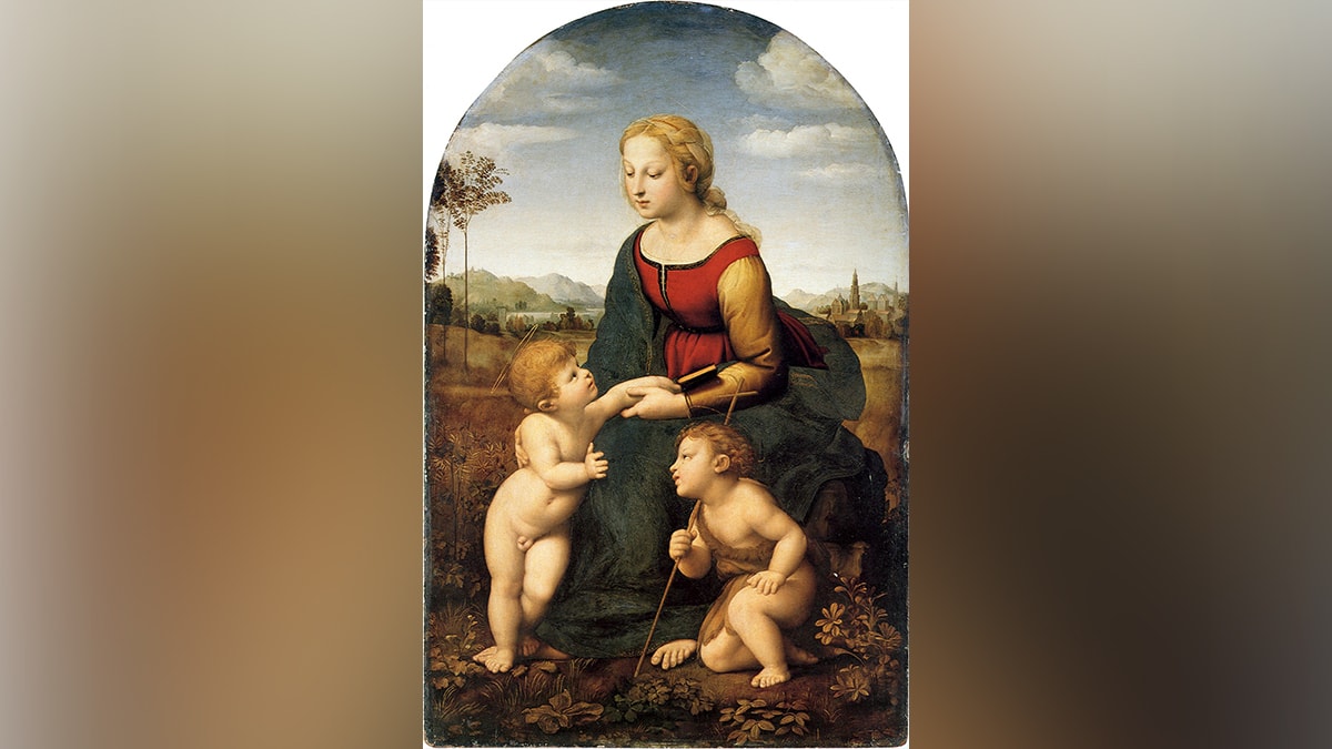 Portrait of one of the famous painting "La Belle Jardinière" by Raphael.