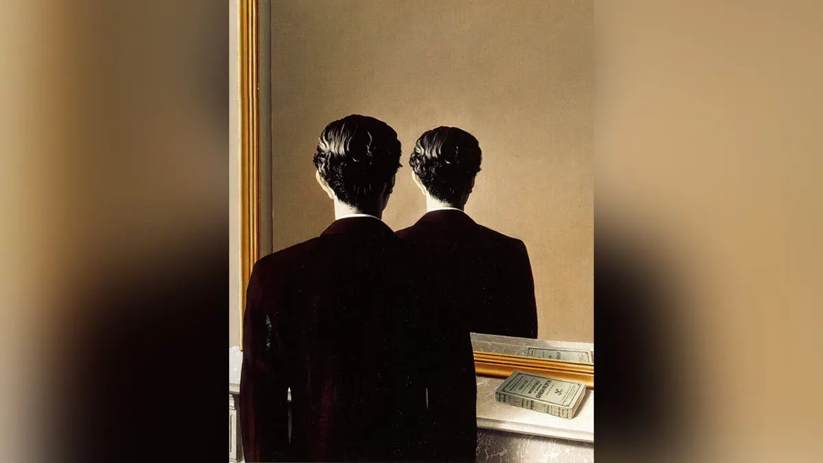 Portrait of one of the famous painting "Not to be Reproduced" by René Magritte.