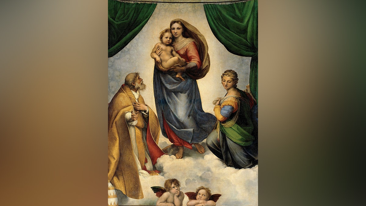 Portrait of one of the famous painting "The Sistine Madonna" by Raphael.