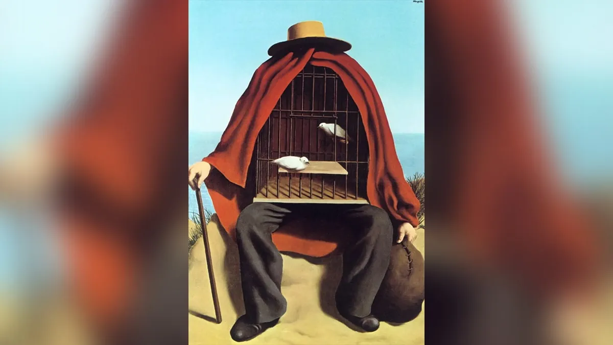 Portrait of one of the famous painting "The Therapist" by René Magritte.