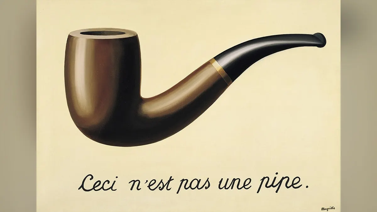 Portrait of one of the famous painting "The Treachery of Images" by René Magritte.