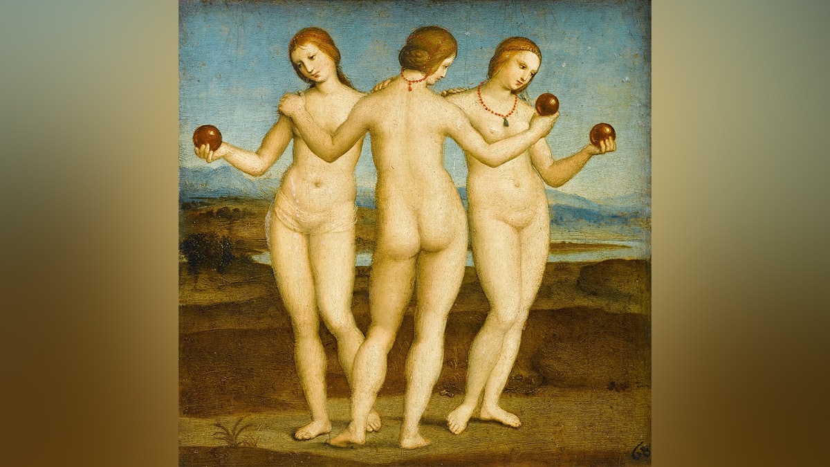 Portrait of one of the famous painting "Three Graces" by Raphael.