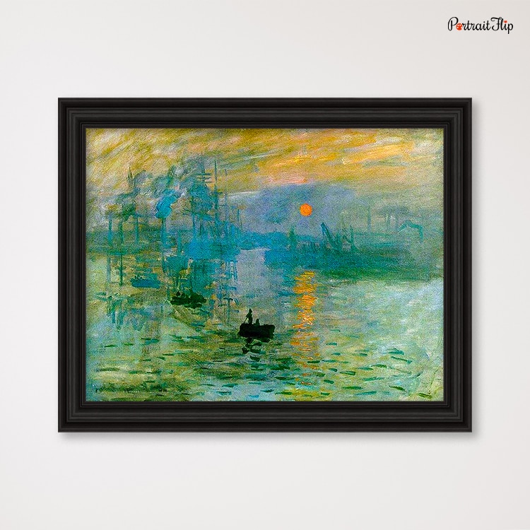 Quadro Con Stampa D'Arte Wee Blue Coo, 'Impressione Alba' Di Monet, Incorniciato, 30x41 Cm, Telaio In Legno, Prodotto In Scozia